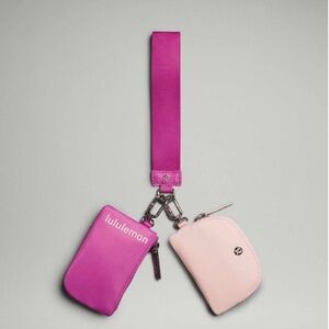 Lululemon Pow Pink and Light Pink Dual Pouch Wristlet